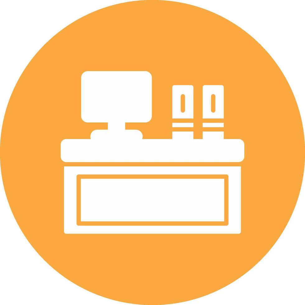 Desk Glyph Multi Circle Icon vector