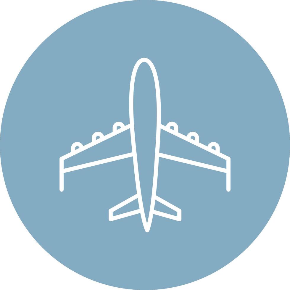 Plane Line Multi Circle Icon vector