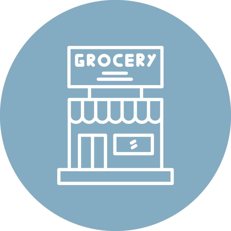 Grocery Store Line Multi Circle Icon vector