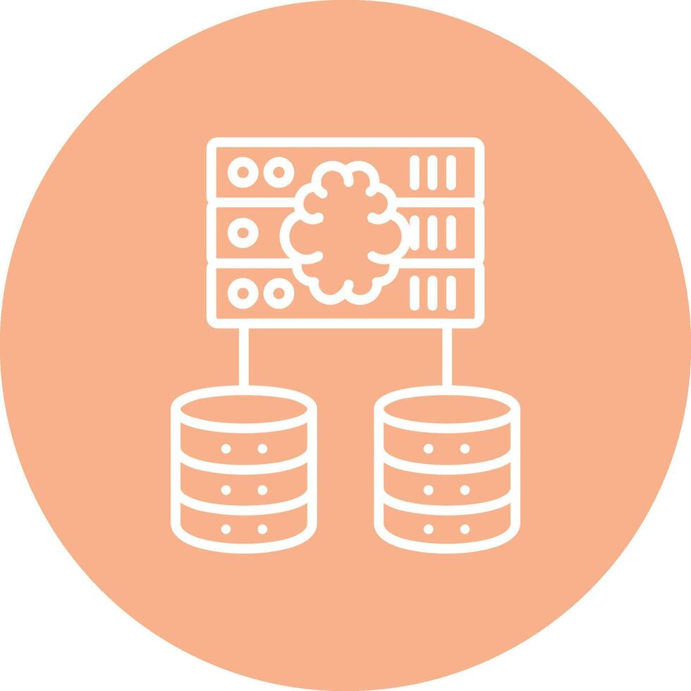 Servers Line Multi Circle Icon vector