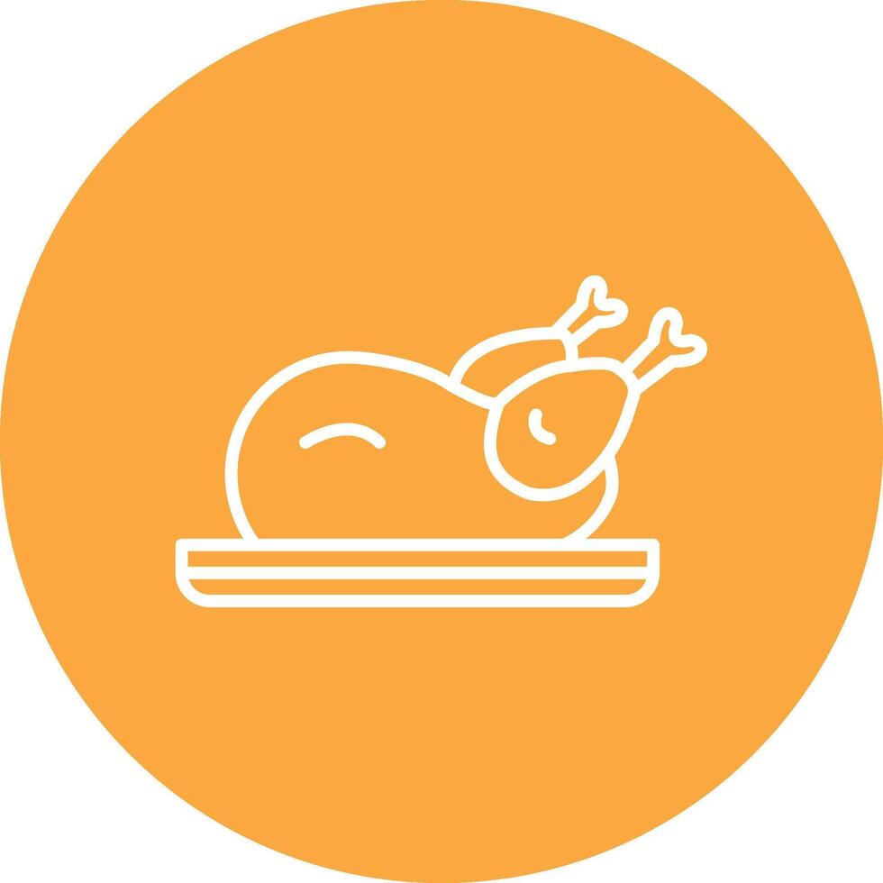 Roast Chicken Line Multi Circle Icon vector