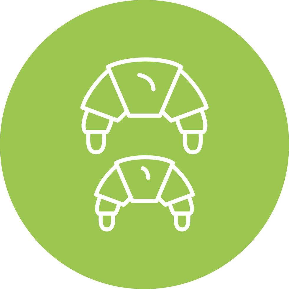 Croissant Line Multi Circle Icon vector