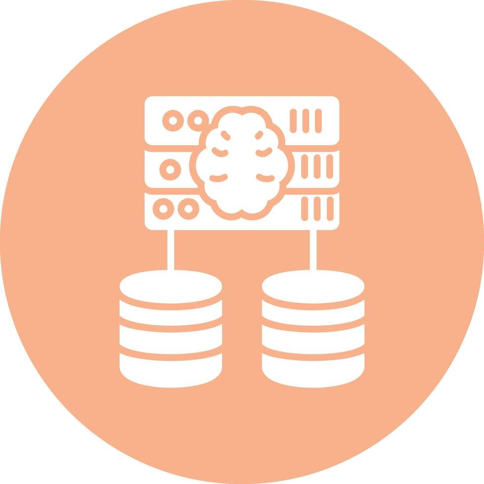 Servers Glyph Multi Circle Icon vector