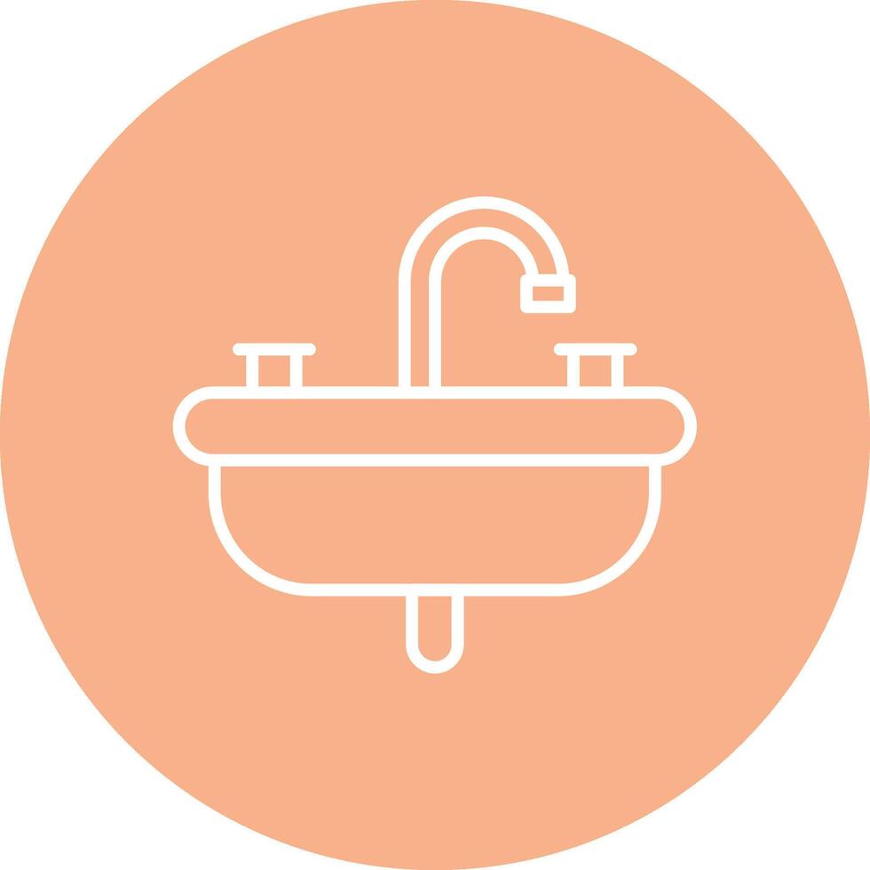 lavabo línea multi circulo icono vector