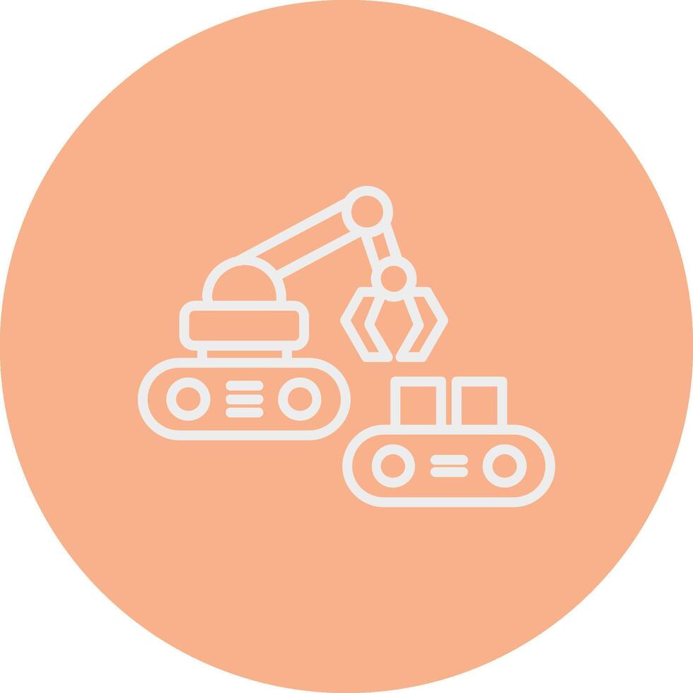 Robotic Produce Sorting Line Multi Circle Icon vector