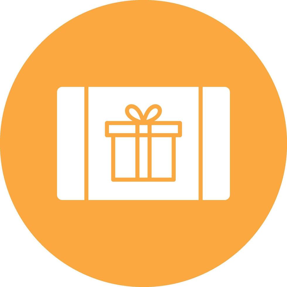 Gift Card Glyph Multi Circle Icon vector