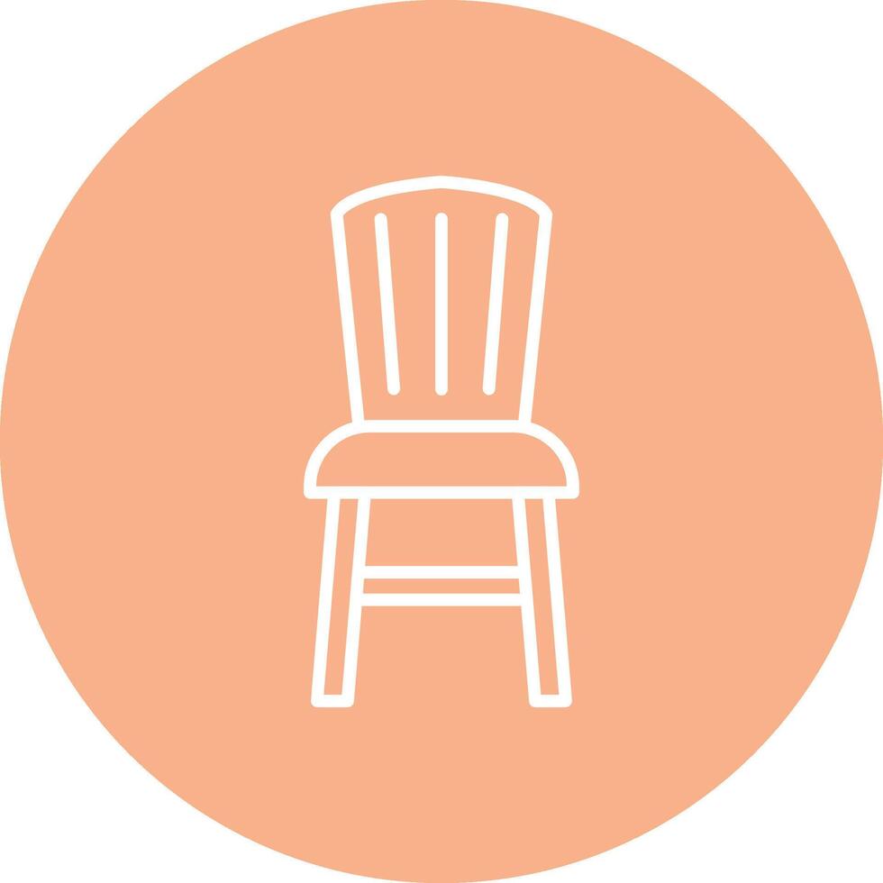 Dining Chair Line Multi Circle Icon vector