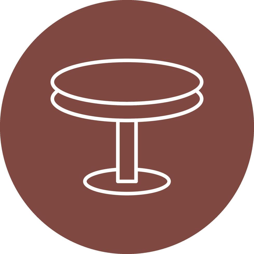 Round Table Line Multi Circle Icon vector