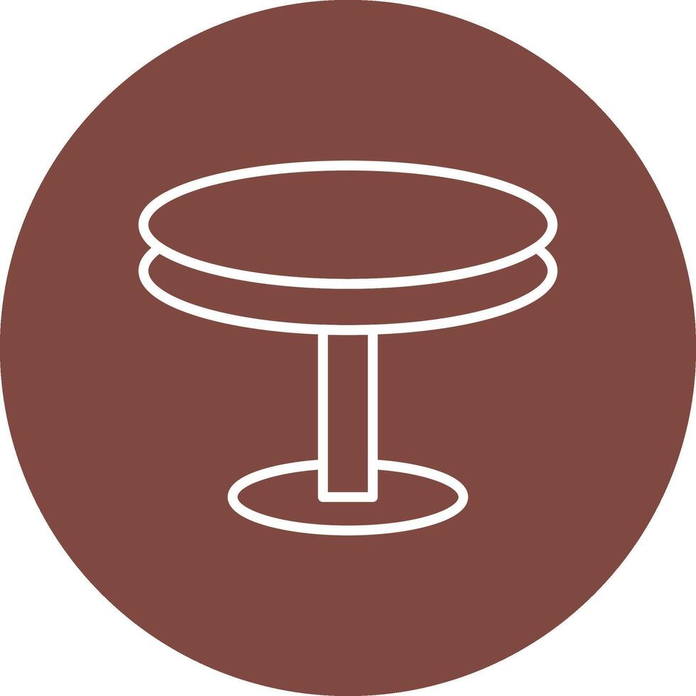 Round Table Line Multi Circle Icon vector