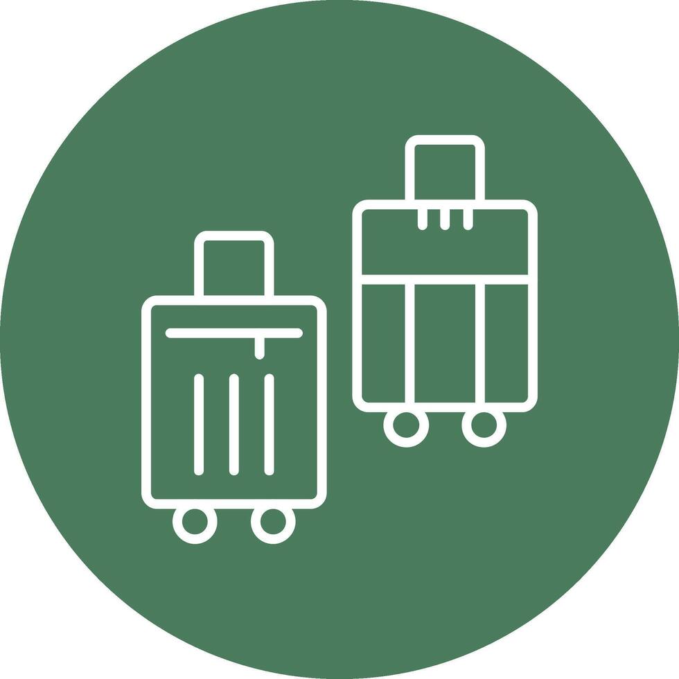 Suitcases Line Multi Circle Icon vector