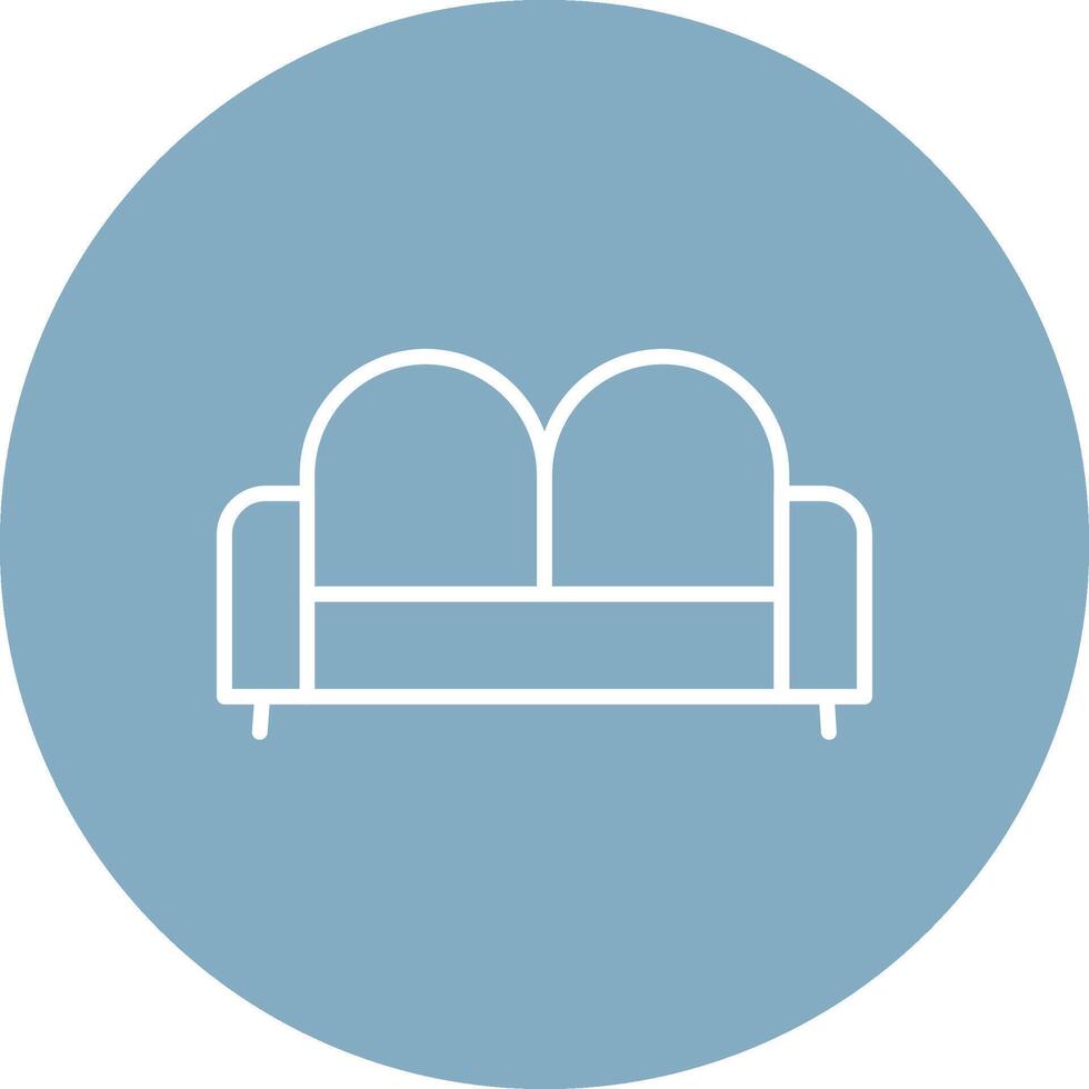 Sofa Bed Line Multi Circle Icon vector