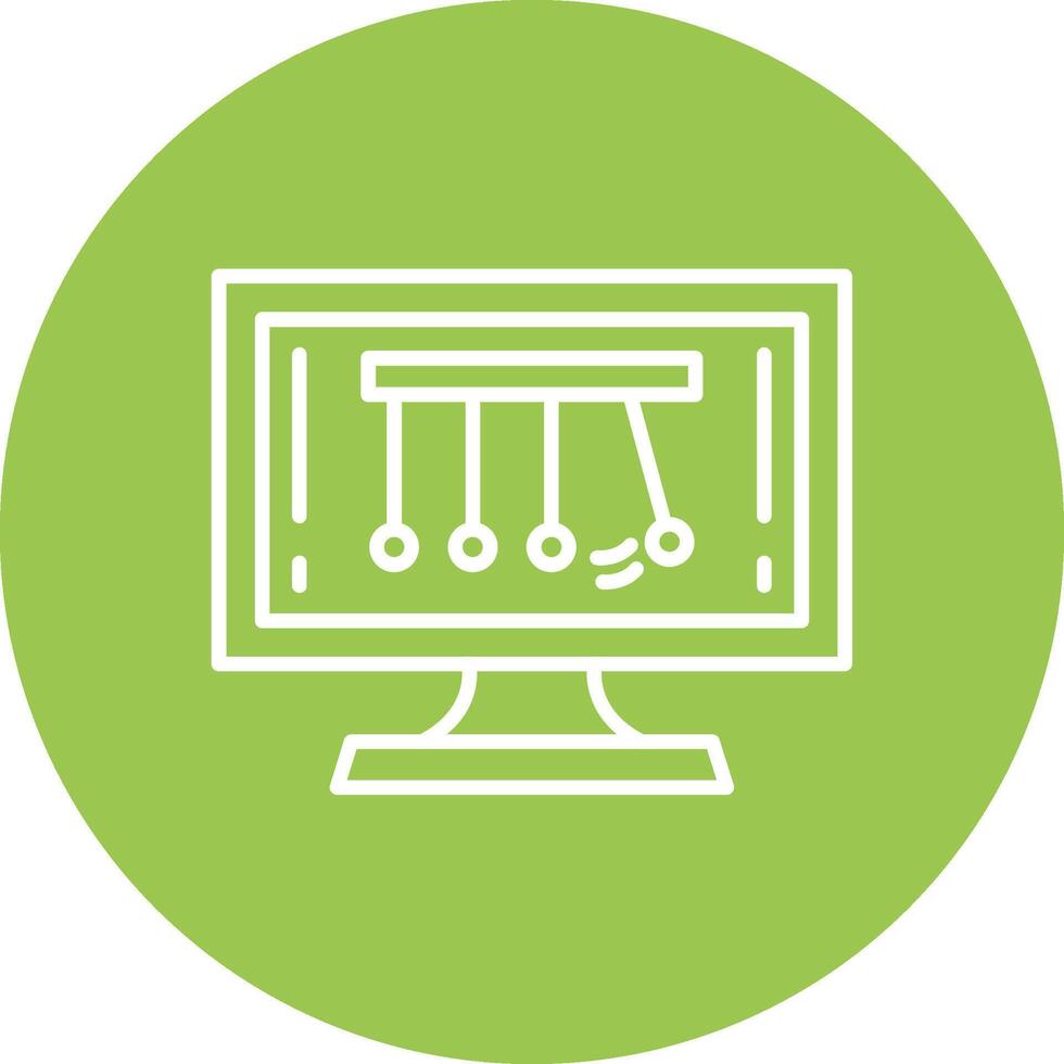 Newtons Cradle Line Multi Circle Icon vector