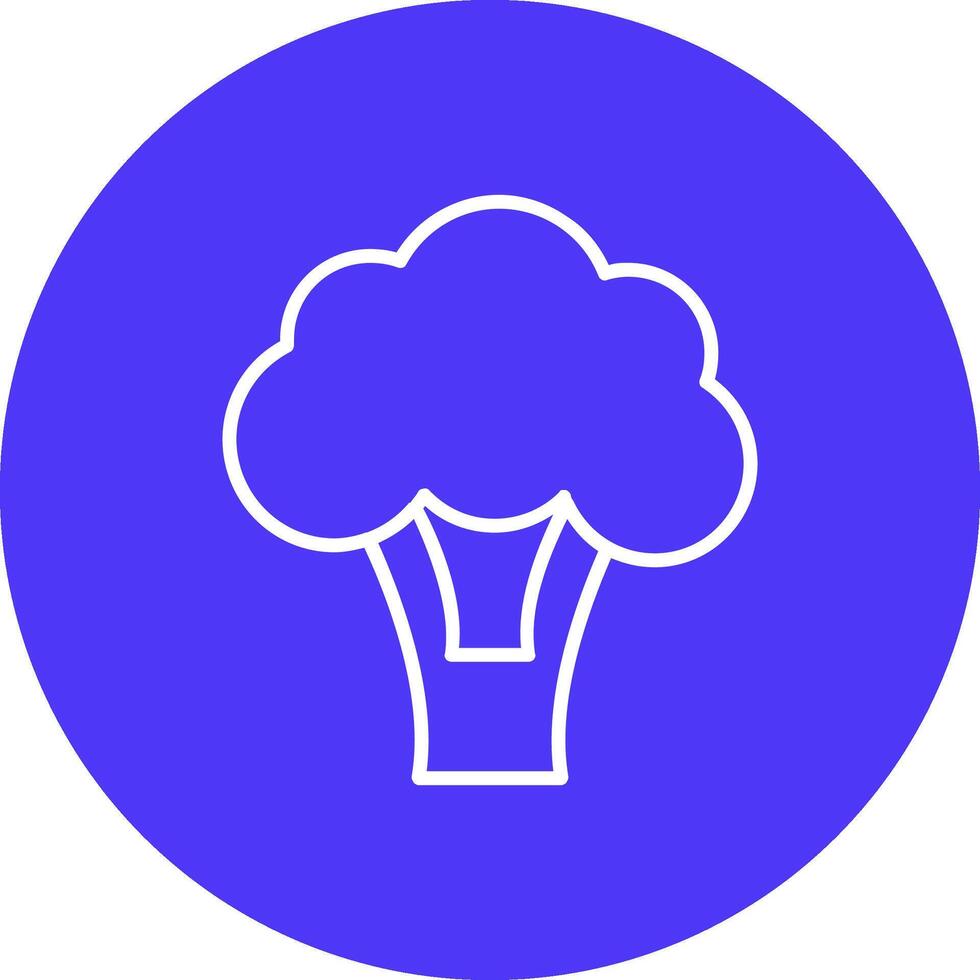 Broccoli Line Multi Circle Icon vector