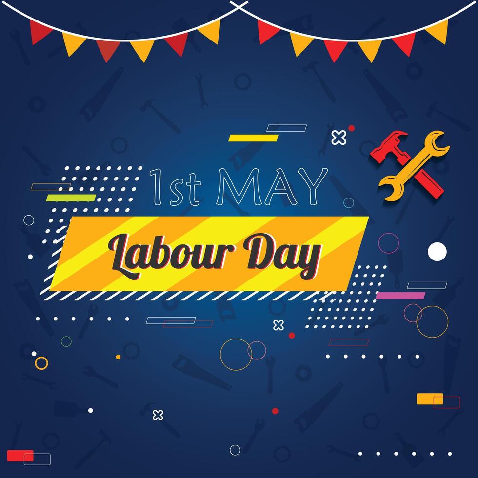 happy labour Day Celebration poster design vector