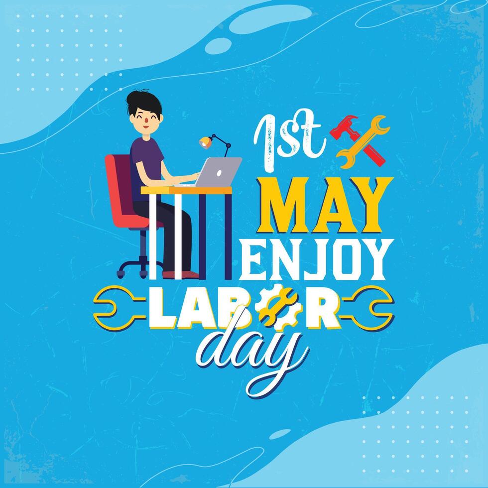 Labour day celebration on 1st may with background vector
