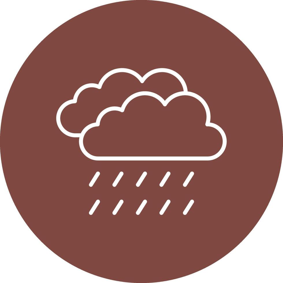 lloviendo línea multi circulo icono vector