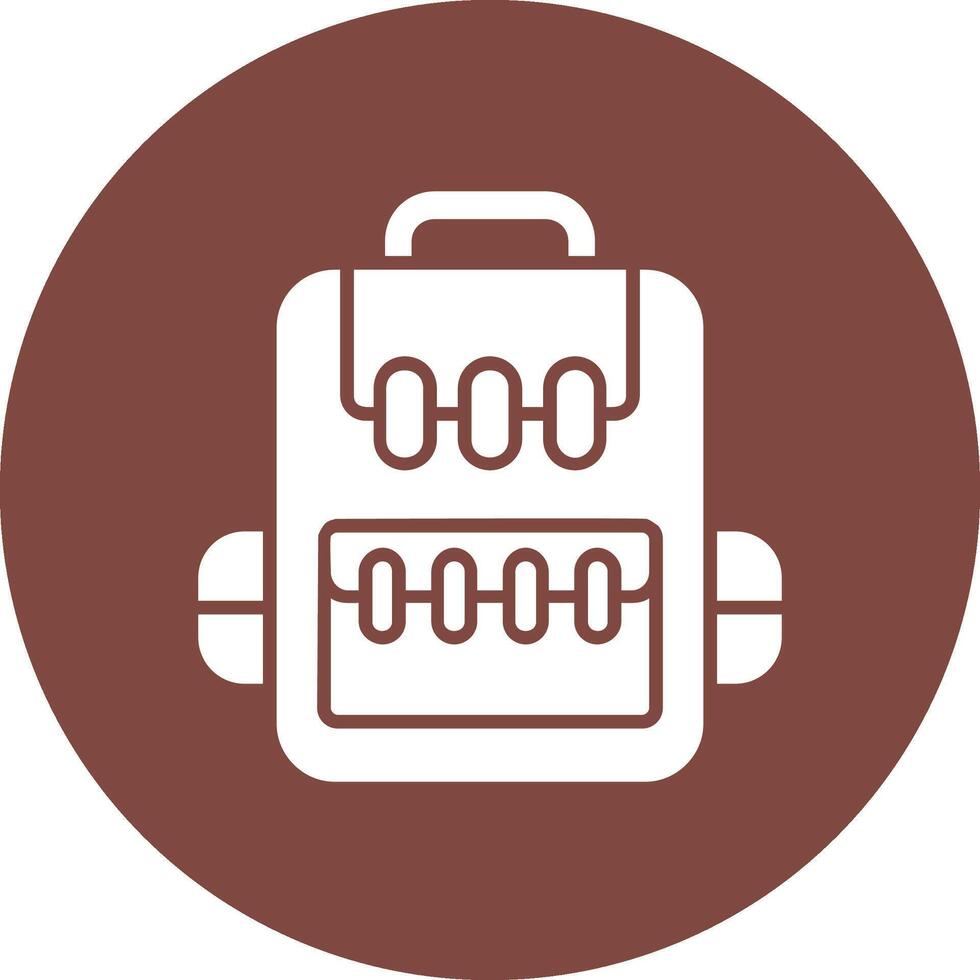 Rucksack Glyph Multi Circle Icon vector