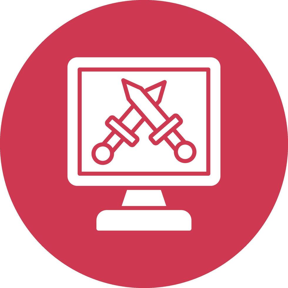 Monitor Screen Glyph Multi Circle Icon vector