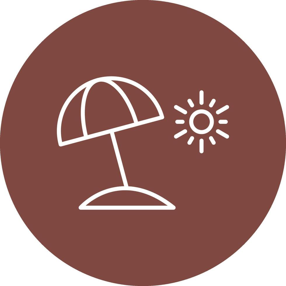 Beach Umbrella Line Multi Circle Icon vector