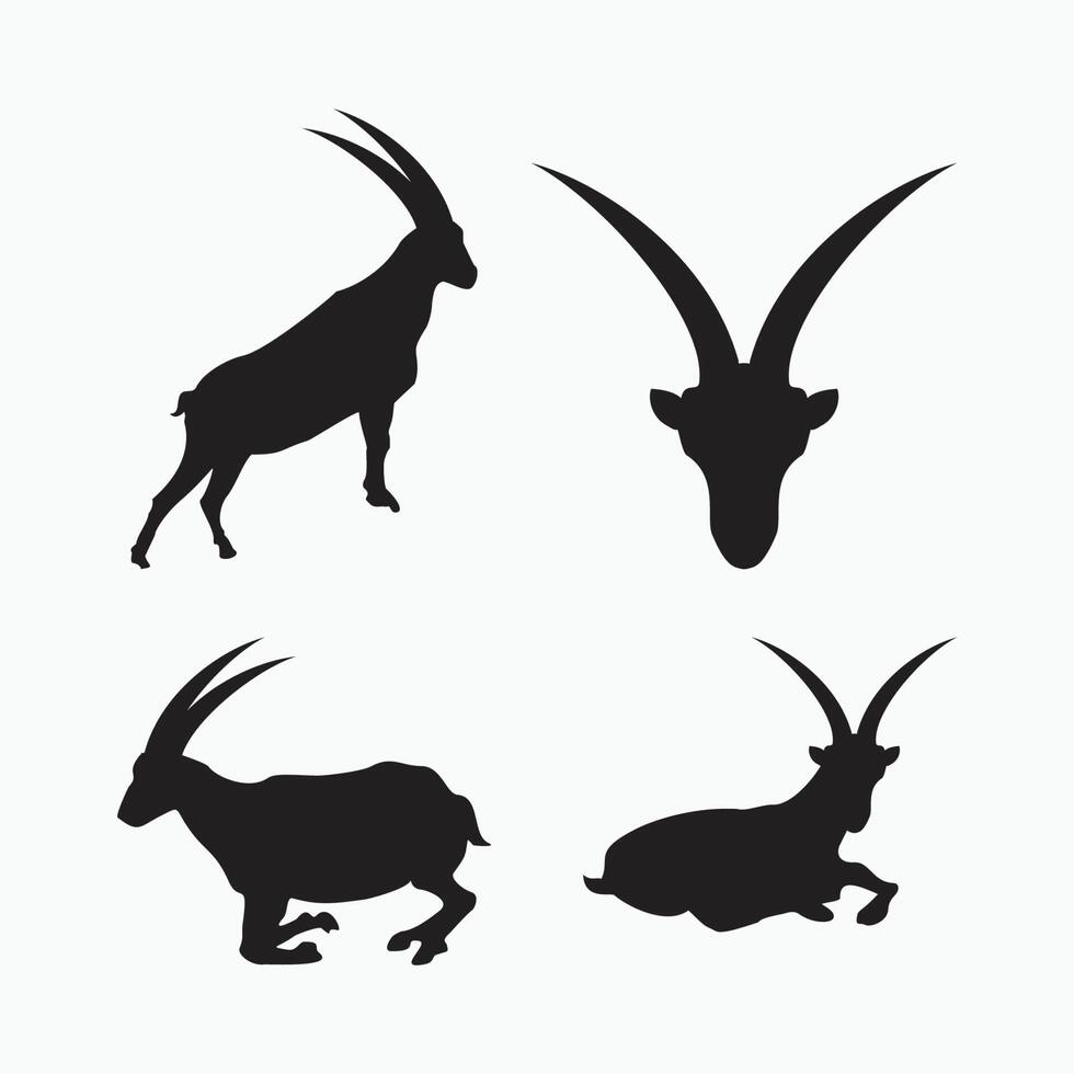 san clemente island goat silhouette set - goat, sheep, lamb logo emblem or button icon silhouette - mammal, animal icon vector