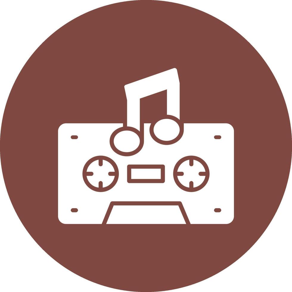 Cassette Glyph Multi Circle Icon vector