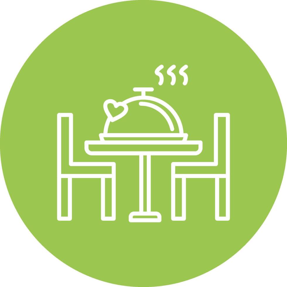 Romantic Dinner Line Multi Circle Icon vector