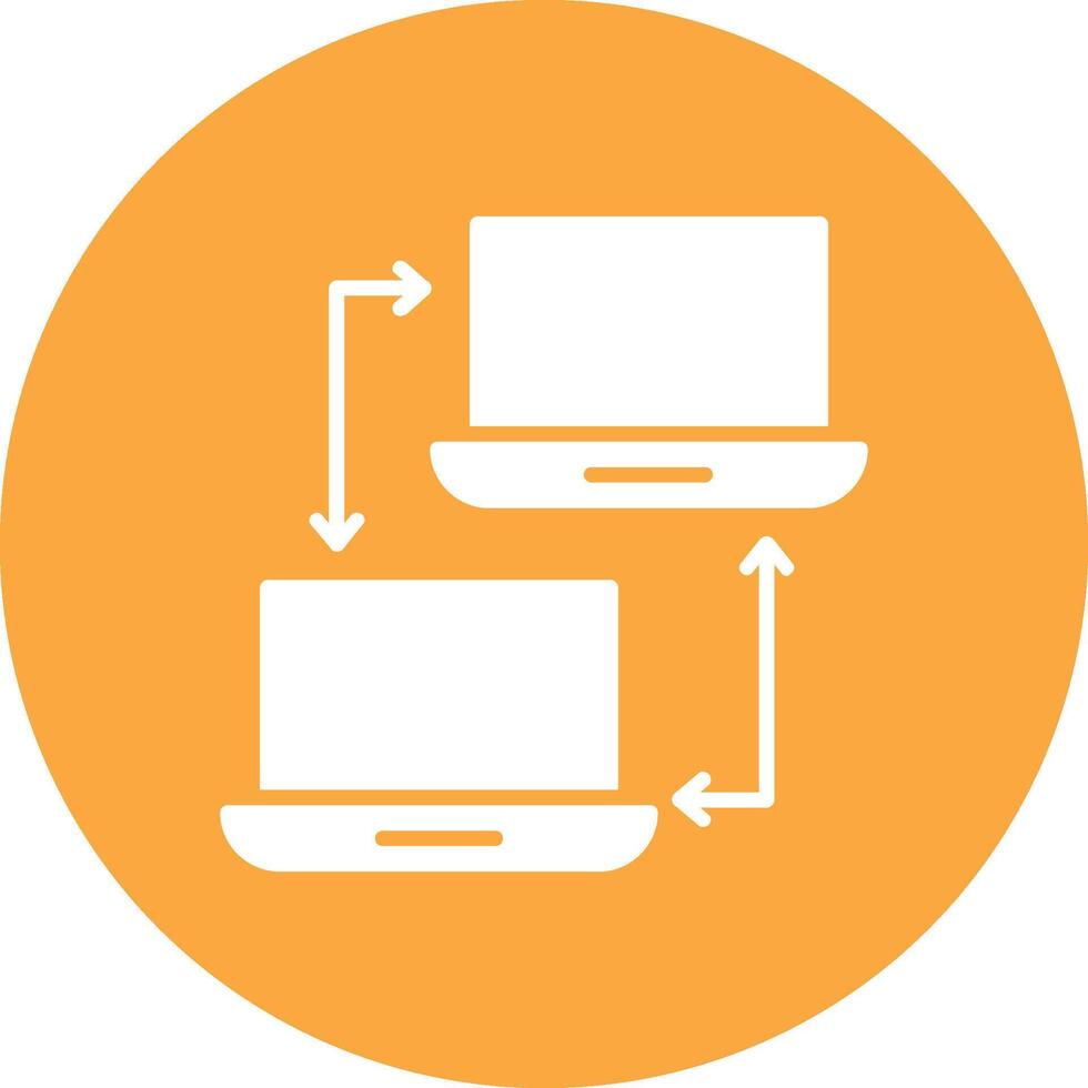 Computer Networking Glyph Multi Circle Icon vector