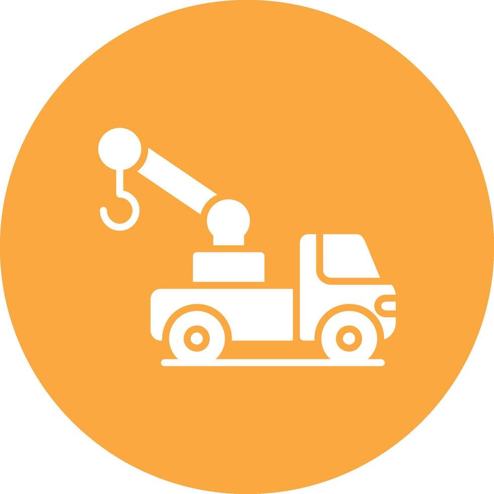 Crane Truck Glyph Multi Circle Icon vector