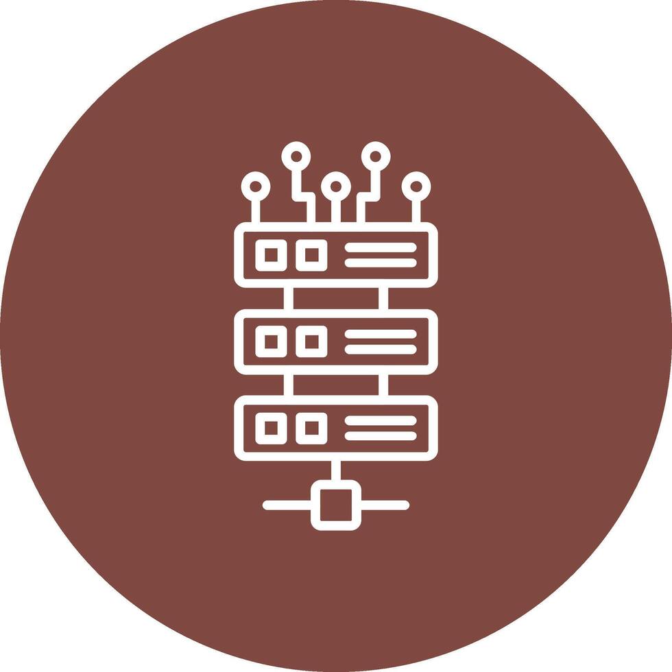 Server Line Multi Circle Icon vector