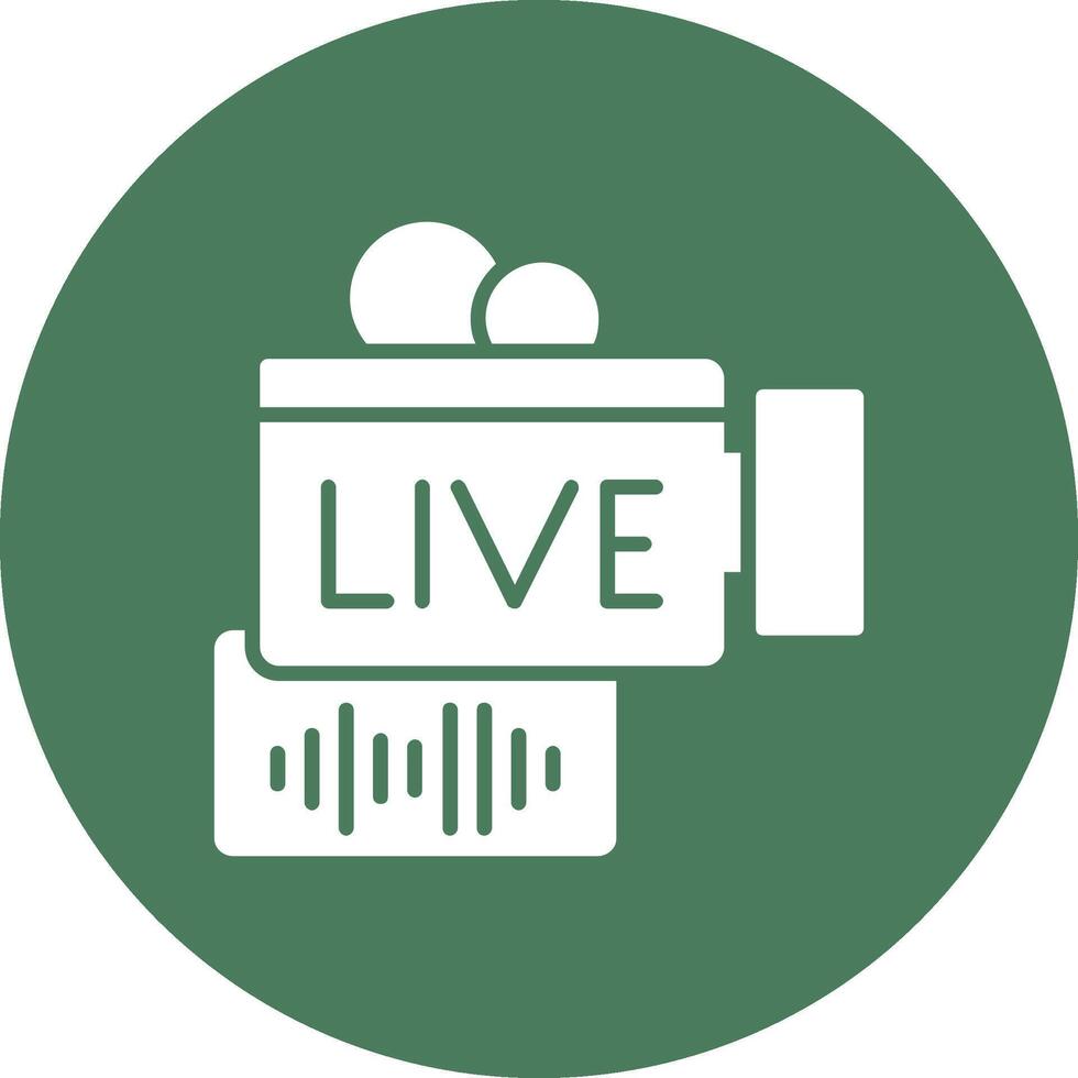 Live Stream Glyph Multi Circle Icon vector