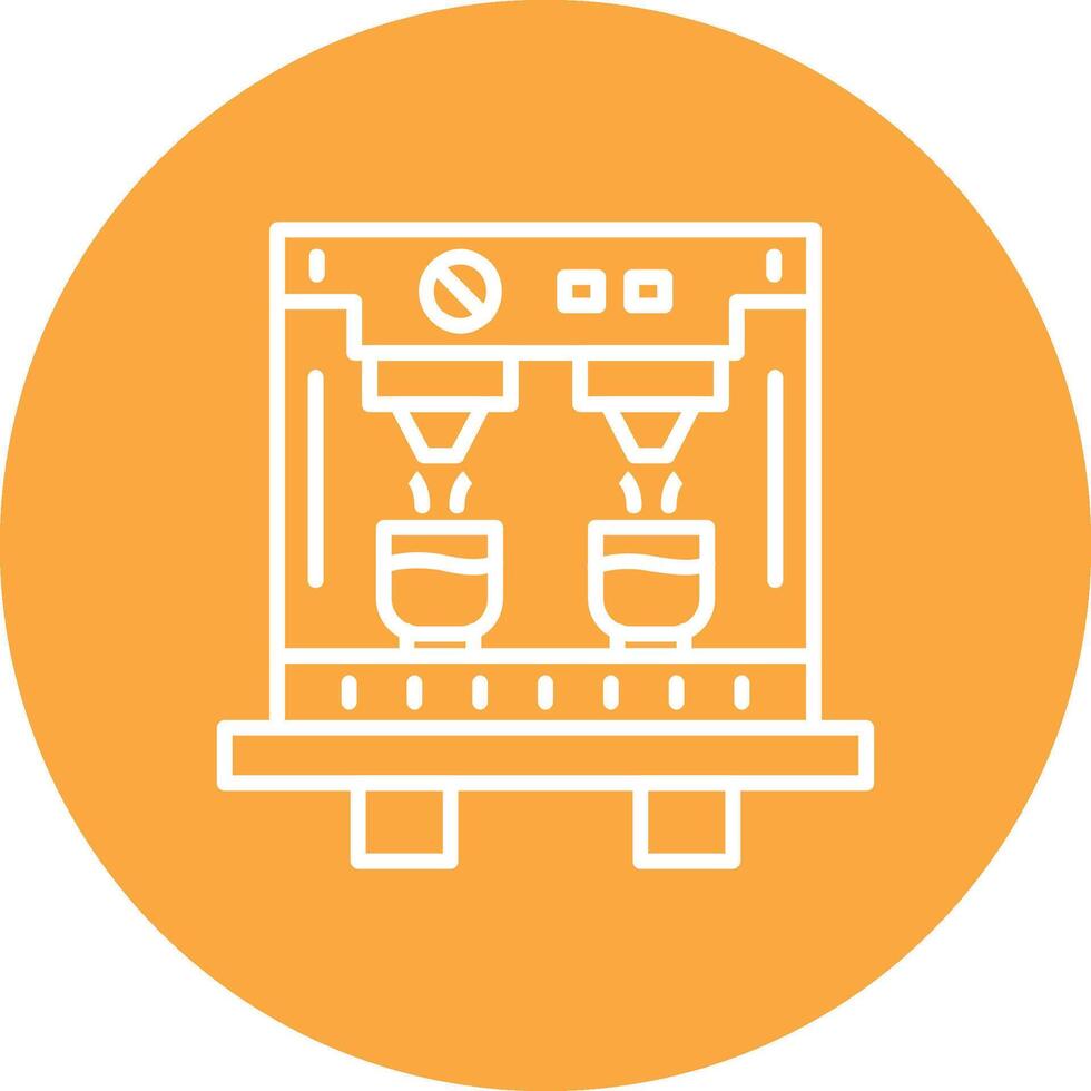 Coffee Machine Line Multi Circle Icon vector
