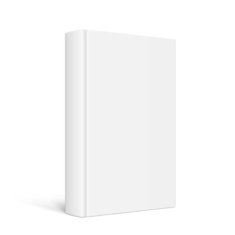 mock up of standing book with white blank cover isolated. vector