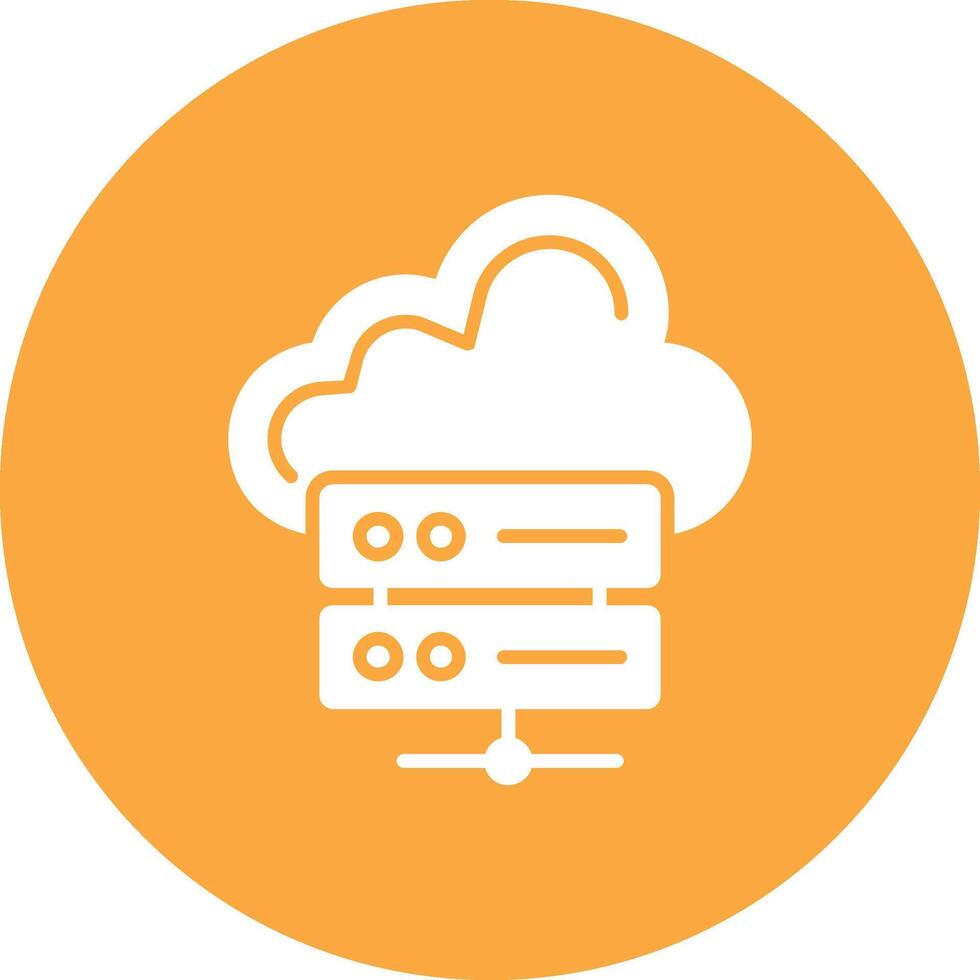 Cloud Storage Glyph Multi Circle Icon vector