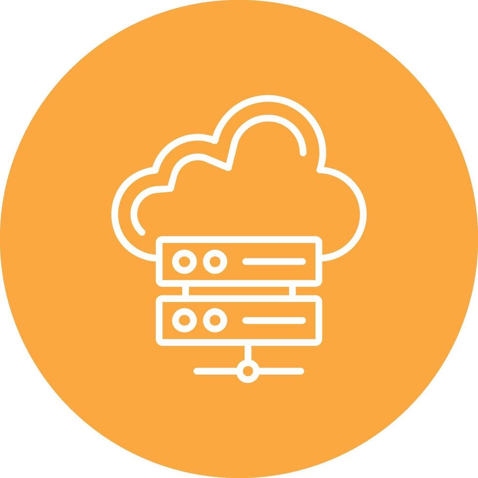 Cloud Storage Line Multi Circle Icon vector