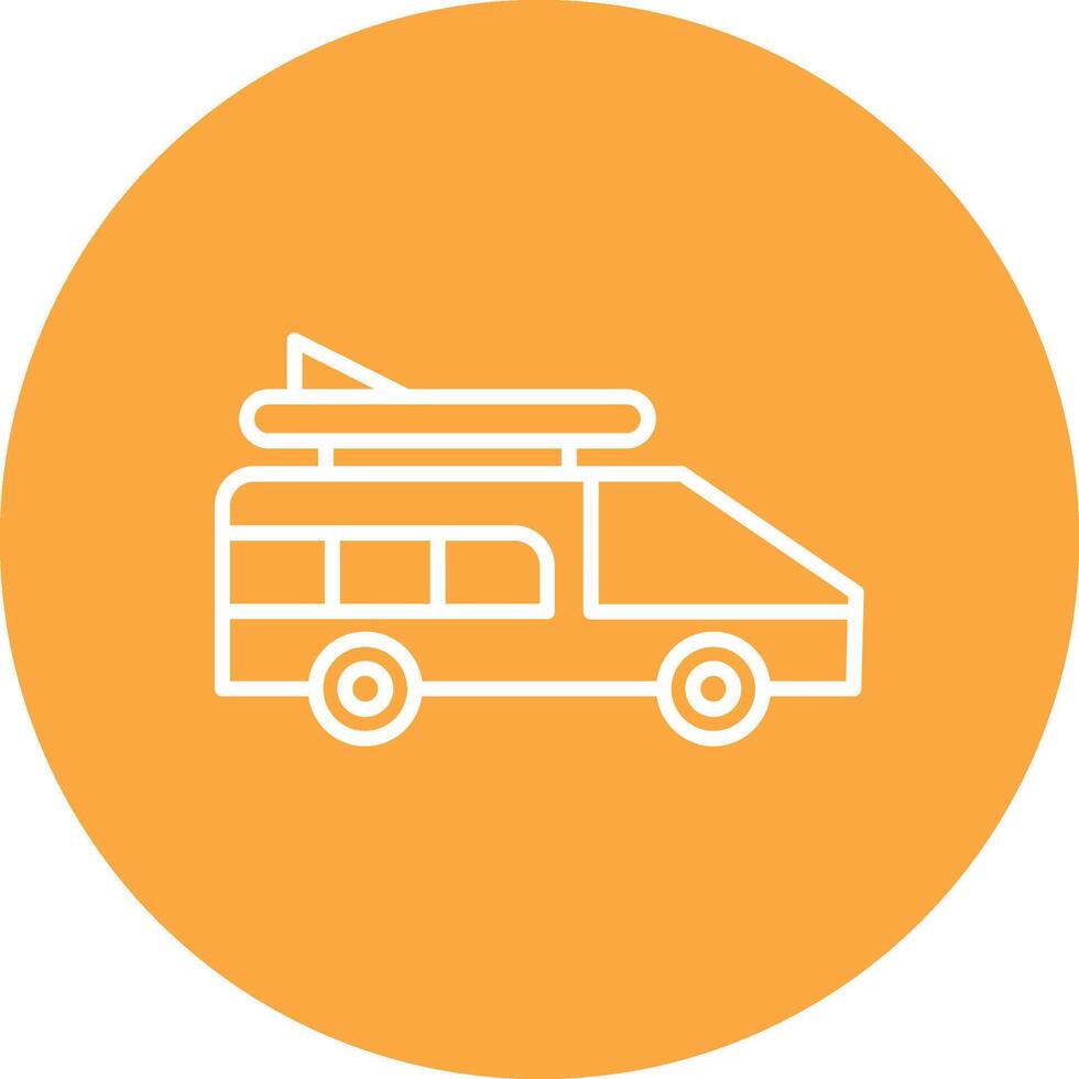 Camper Van Line Multi Circle Icon vector