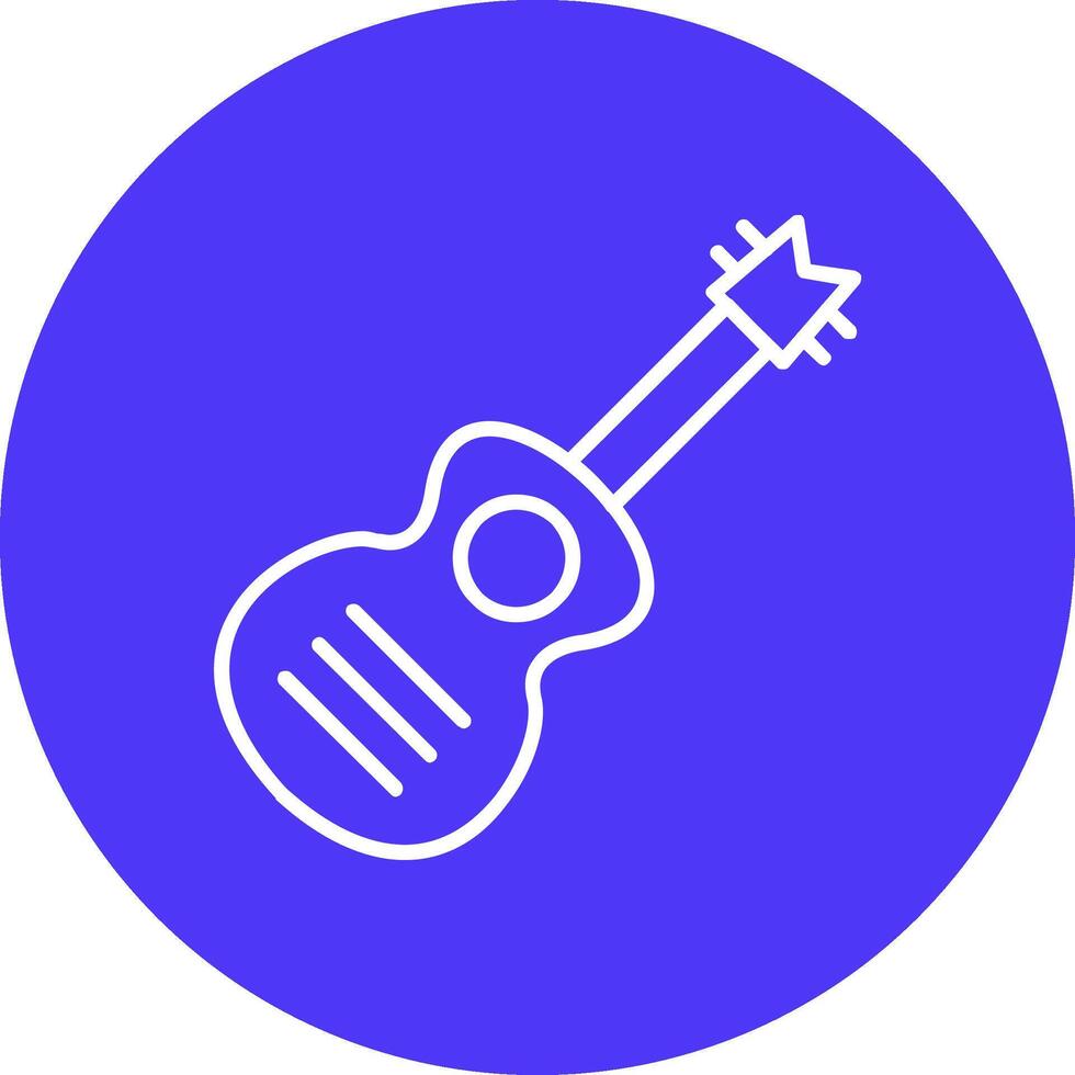 guitarra línea multi circulo icono vector