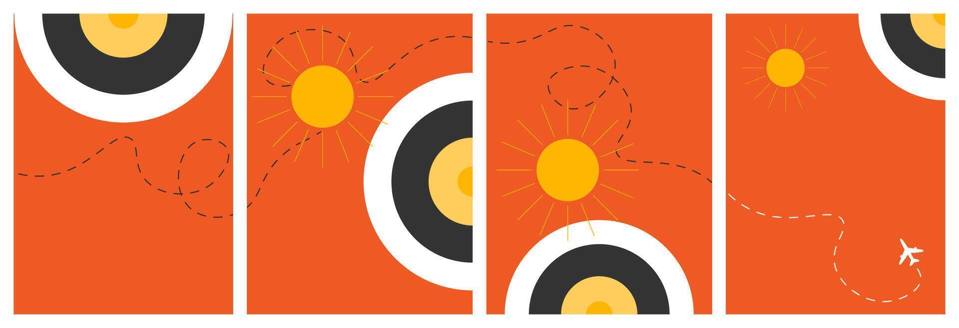 Bright sun in summer. vector