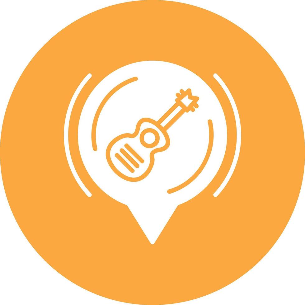 guitarra glifo multi circulo icono vector