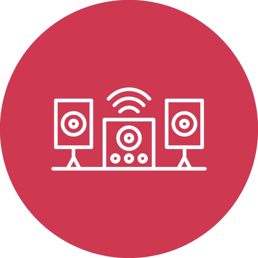 Audio System Line Multi Circle Icon vector