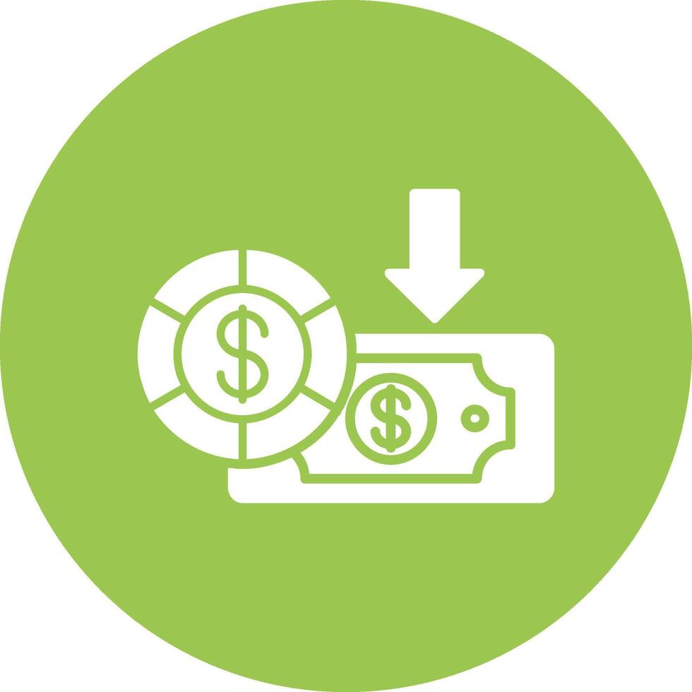 Dollar Glyph Multi Circle Icon vector