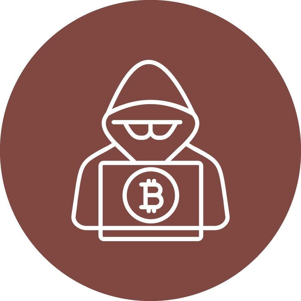 hacker línea multi circulo icono vector