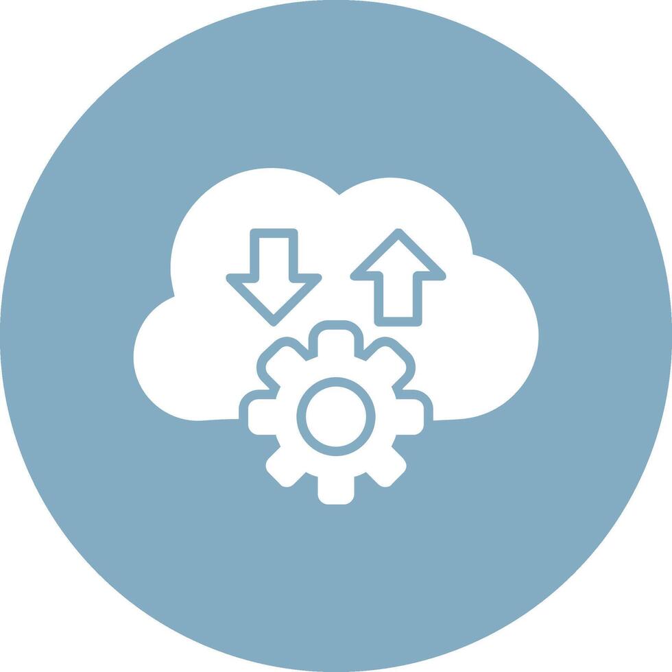 Cloud Glyph Multi Circle Icon vector