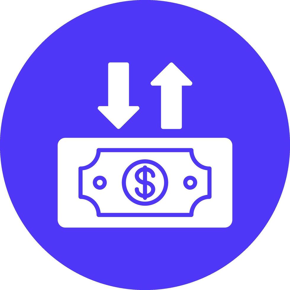 Dollar Bill Glyph Multi Circle Icon vector