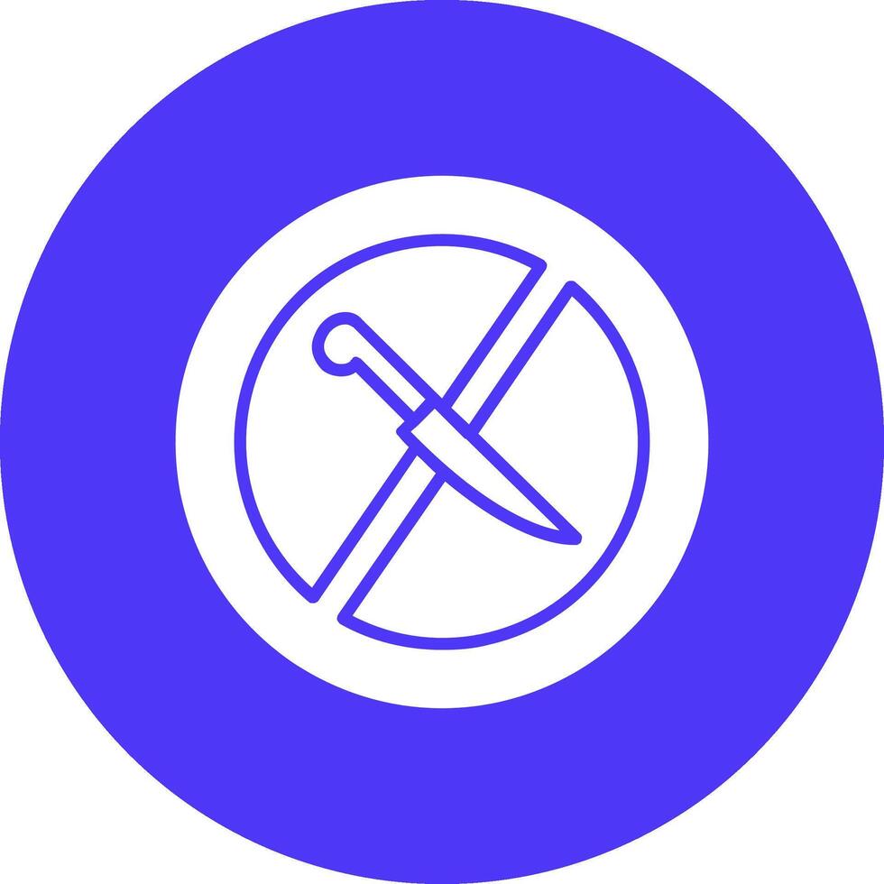 No Knife Glyph Multi Circle Icon vector