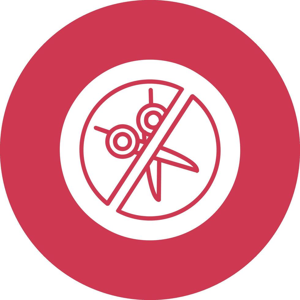 No Scissors Glyph Multi Circle Icon vector