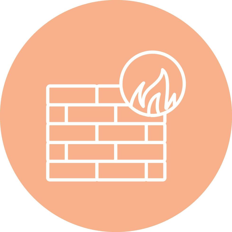 Firewall Line Multi Circle Icon vector