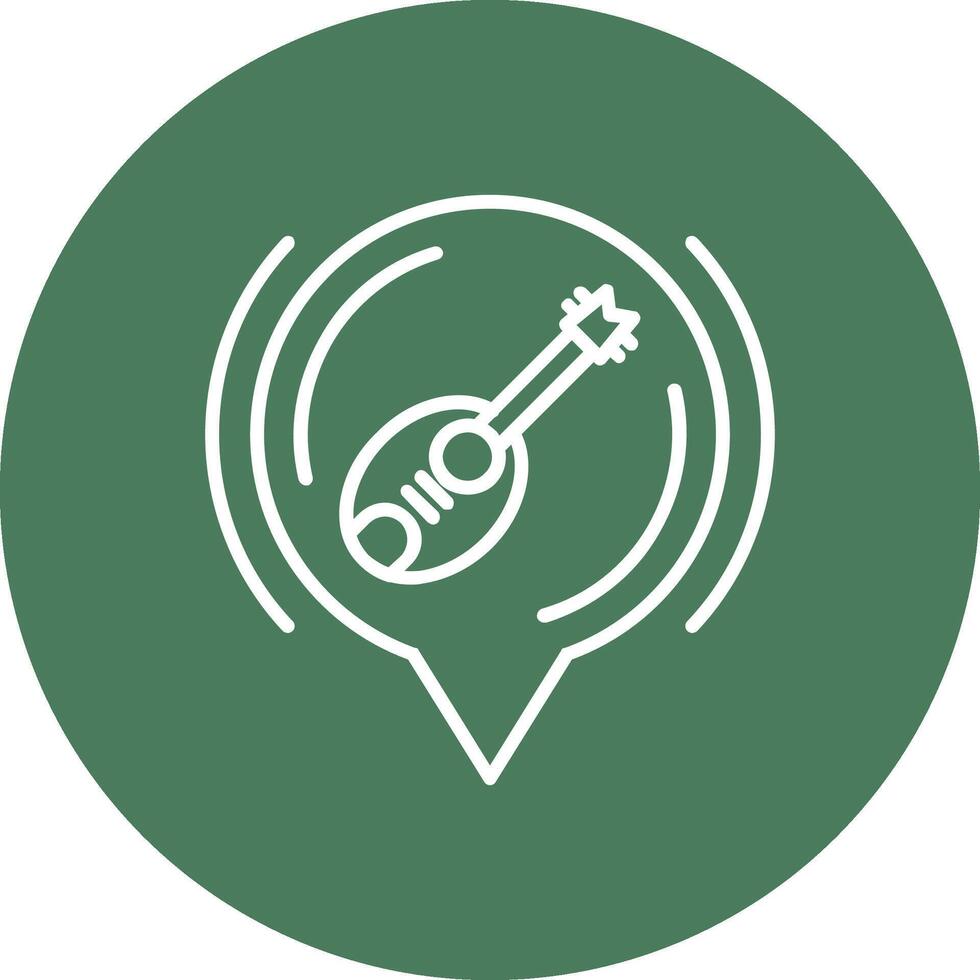 Guitar Line Multi Circle Icon vector