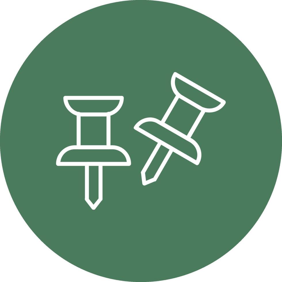 Push Pin Line Multi Circle Icon vector