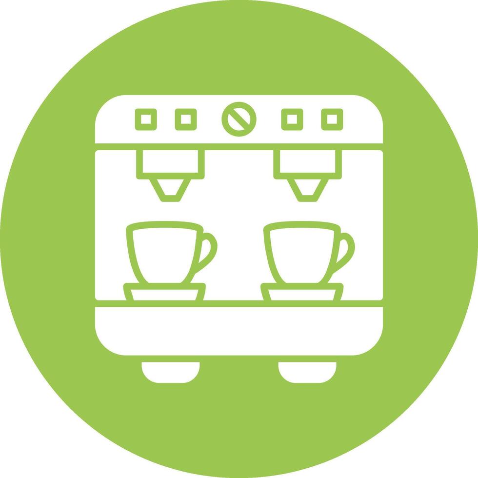Coffee Machine Glyph Multi Circle Icon vector