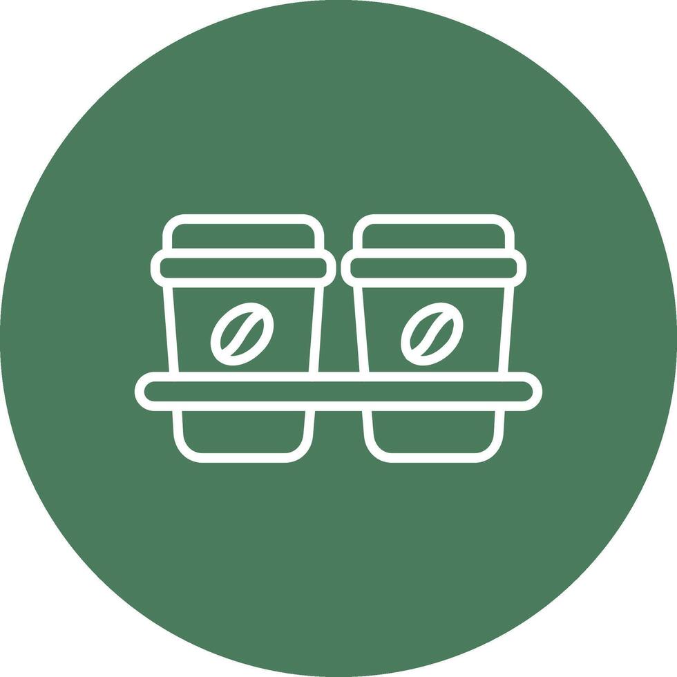 Coffee Cups Line Multi Circle Icon vector